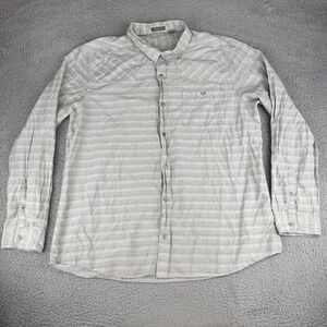 Toad & CO Men's Size XXL Organic Cotton Gray Long Sleeve Outdoor Button Up Shirt